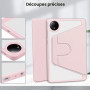 A-BEAUTY Coque Rotative pour Xiaomi Redmi Pad SE 8,7" 4G 2024 Rose | avec Porte-Stylet, Étui Rotation à 360 Degrés Support, Réve