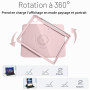 A-BEAUTY Coque Rotative pour Xiaomi Redmi Pad SE 8,7" 4G 2024 Rose | avec Porte-Stylet, Étui Rotation à 360 Degrés Support, Réve