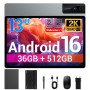 BEYNIVAN Tablette 13 Pouces Android 16 Tablette avec 4G LTE /5G WiFi,36Go+512Go/11580mAh/20W/2960x1848/Octa-Core/Face ID/BT5.0/G