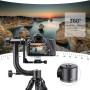 K&F Concept Tête Panoramique Aluminium 360° Charge 20KG | Plaque rapide 1/4", niveau à bulle, levage 70mm, pour reflex numérique