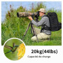 K&F Concept Tête Panoramique Aluminium 360° Charge 20KG | Plaque rapide 1/4", niveau à bulle, levage 70mm, pour reflex numérique