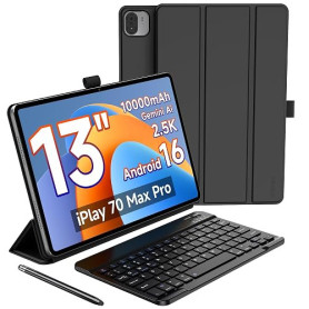 Tablette 13 pouces avec clavier,Tablette Android 16 compatible PC 2-en-1 | 2,5K Tablette tactile compatible SIM 4G LTE,Widevine
