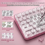YUNZII X98 Clavier Mécanique Translucide avec Molette (Rose, Cristal) | Bluetooth5.0/2,4 Ghz sans Fil/USB-C Filaire, Switch Pré-