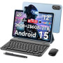Blackview Mega2 Tablette 12 Pouces Android 15, 2K FHD+, 24Go RAM 256Go ROM, 4G LTE 5G WiFi Tablette avec Souris et Clavier, 9000