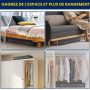 AIOR Lot de 6 Sacs de Rangement Sous Lit, Closet Organizer 90L Pliable Sac Souple Grande Capacité avec Fenêtre Transparente pour