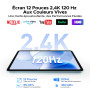 Luzglo P12 Android 16 Tablette 12 Pouces, 48Go RAM+128Go ROM/2To TF, T7280 Octa-Core, IPS 2.4K, 120Hz, 10000mAh/18W, WiFi5, 8MP+
