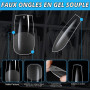 BUTBU 600pcs Capsule Americaine Ongle, 12 Tailles Faux Ongles Lon, Capsules Ongles Gel Couverture Complète pour Prothésiste Ongu