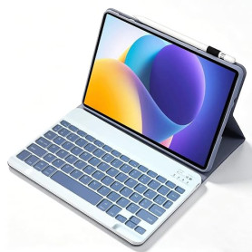 Coque Clavier pour Lenovo Idea Tab 11" /Tab M11/K11 AZERTY Français,Violet | Keyboard Bluetooth sans Fil avec Magnétique Cover p