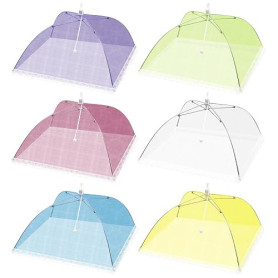 Aimeke 6 Pièces Cloche Alimentaire Pliable Couvercle Nourriture Anti-Mouche Maille Aliments Tente Anti-Insectes pour Barbecue Pi