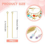 TOAOB 100 pcs Épingle à Oeil en Acier Inoxydable Aiguilles Tiges Clous Tête Ronde Doré 70 mm Accessoire pour Fabrication de Bijo