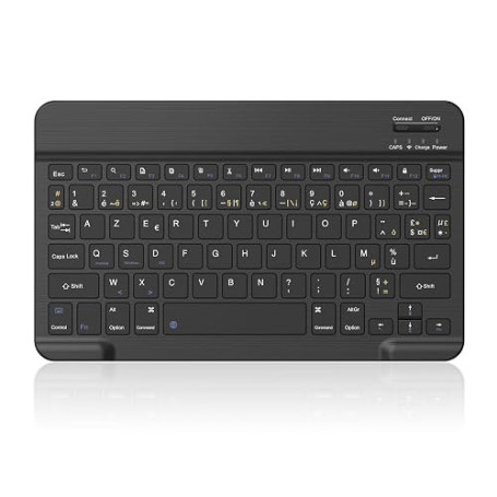 cimetech Tablette Clavier sans Fil Silencieux, Connexion Bluetooth 5.0, Mini Clavier AZERTY Slim Compacte Portable pour Tablette