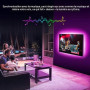 TASMOR Ruban LED 2M, Bande LED USB Multicolore Lumière avec Télécommande, 16 Couleurs et 4 Modes Rétroéclairage TV, RGB LED Cham