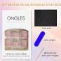 Viugex 24 Pièces Rose Nude Faux Ongles Pieds Court Carré, Français Strass Pailletés Faux Ongles D'orteil à Coller, Pleine Couver