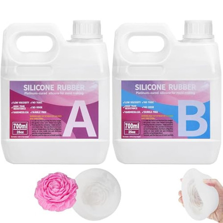 1400ml 15A Kit de Fabrication de moules en Silicone, Caoutchouc de Silicone Liquide pour Le Moulage, Non Toxique, Facile à Utili