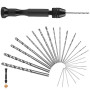 Aihoom MIni Perceuse à Main Twist Drill Bits, 25pcs Forets Hélicoïdaux, Perceuse Manuelle pour Bricolage, Bijoux, Métal, Bois, S
