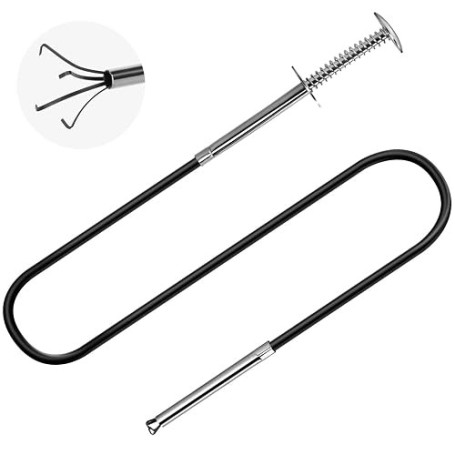 Outil de ramassage flexible de petit calibre 61 cm à quatre griffes pour ramasser des articles dans un espace étroit Outil de ra