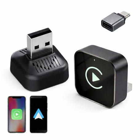 Adaptateur CarPlay sans Fil | Instantané, Zéro Latence, Plug & Play | Profitez d’une connexion CarPlay instantanée, stable et sa