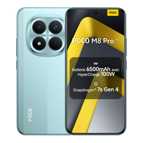 XIAOMI POCO M8 Pro Smartphone 8＋256 Go Snapdragon® 7s Gen 4 - Vert | Écran AMOLED CrystalRes 1,5K 6,83", caméra 50 Mpx Light Fus