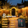 Wekrigh Guirlande Solaire Exterieur 2 x 12M 100LED 8 Mode IP65 Étanche | Guirlande Lumineuse Exterieure Solaire Fil de Cuivre, L