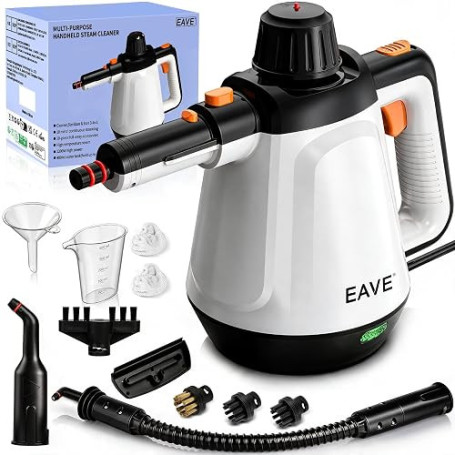 Nettoyeur Vapeur Portable, 110℃ Nettoyeur Vapeur à Main pour un Nettoyage Efficace, Polyvalent Vaporetto avec 10 Accessoires et