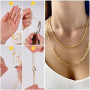 Euakee Lot de 5 rouleaux de chaîne à maillons dorés - Au mètre - Accessoires de fabrication de bijoux avec 50 breloques en acier