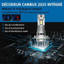 Sinoparcel H7 LED Ampoule de Phare, Feux de Croisement/Route 2 Pcs | Lampe Anti-erreur Homologué, 6500K Blanc, Taille 1:1 Halogè
