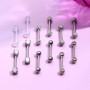 CASSIECA 12Pcs 14G Piercing Teton et Langue pour Femme en Acier Chirurgical - Barbells Argent Bijoux Mamelon