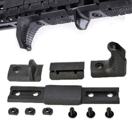 SBGJMY Kit Tactique D’Arrêt de Main Mlok Keymod, 4 Pièces/Ensemble Couvercle de Rail Poignée Avant Foregrip pour Le Système de R