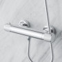 Mitigeur de Douche Thermostatique,Robinet de douche Thermostatique avec arrêt de sécurité à 38°C,Chromé