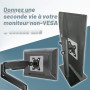 Adaptateur de montage universel VESA pour écrans d'ordinateur et tablettes non-VESA de 13 à 27", 75 x 75 mm