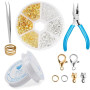 FAYAHAR 346 Pièces Bracelet Fermoir, Attaches et Fermoirs pour Bijoux | Deux Couleurs, Inclut Divers Accessoires, Pratiques, Bra