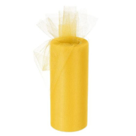 sourcing map Tulle Rouleaux 6" Or Jaune pour Décoration Emballage Mariage | Tissu Bobines, 25 Yards, pour Bricolage Artisanat