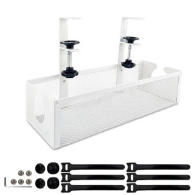 VELLUSTRA Organisateur de Cable Management Panier Plateau de Gestion de Câble sous Le Bureau, Range Cable Management Bureau sans