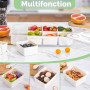 Luxear Snack Box Plateau de Service Divisé, Boîte de Conservation Alimentaire 8 Compartiments Boîte à Goûter Lavable pour Déjeun