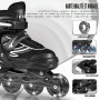 LIRENGUI Réglables Patins à roulettes en Ligne pour garçons et Filles, Noir Blanc Patins à roulettes à 4 Roues pour Adolescents 