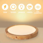 Baerolc Plafonnier LED Rond, 20W Luminaire Plafonnier Bois 30cm | Blanc Chaud 3000K Plafonnier chambre, Lampe de Plafond Moderne