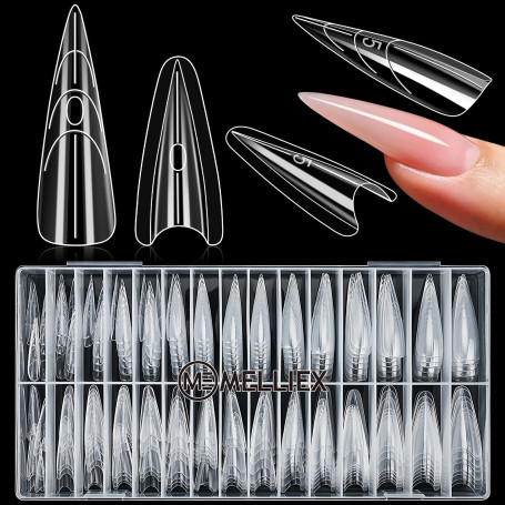 MELLIEX 240 Pièces Popit Ongle Sandwich, Forme à Ongles Moule Réutilisable Sandwich Dual Nail Form Polygel Ongle pour DIY Salon,