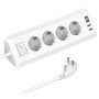 Multiprise Electrique, Multiprise Parasurtenseurs 4 Prises avec 2 Ports USB A+2 Ports USB C, Prise d'angle avec Interrupteur et 