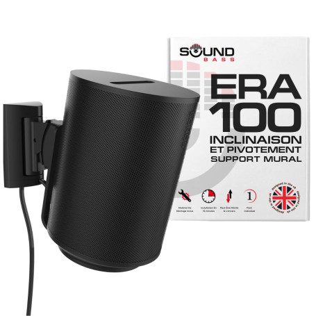 Sound Bass Support mural ERA100 orientable, noir, 1 pc | Compatible Sonos ERA100 & ERA 100 SL | Installation facile | Kit de mon
