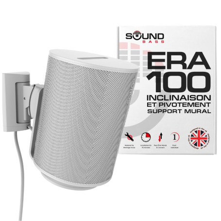 Sound Bass Support mural ERA100 orientable, blanc, 1 pc | Compatible Sonos ERA100 & ERA 100 SL | Installation facile | Kit de mo