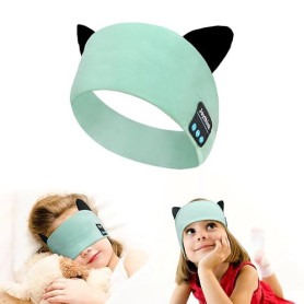 Joythink Casque Bluetooth Enfant pour Dormir, Bandeau Écouteurs Doux avec Masque de Sommeil, Haut-Parleurs Fins Intégrés, Sans F