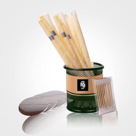 Bougies d’Oreilles, Bougies Auriculaires en Cire d’Abeille 100% Naturelle et Biologique, Cônes de Bougie pour le Nettoyage d’Ore