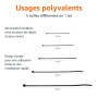 Amazon Basics Serre-câbles réglables, colliers de serrage pour gestion des câbles, 100/120/150/200/300 mm, 500 unité, lot de 1, 
