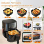 2psc 17cm Moule Air Fryer pour Philips 4.1L Airfryer Série HD9252/90 | Silicone Plat Air Fryer pour Series 5000 4.1L HD9255-80,