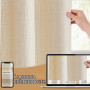 TOPICK Rideaux Cuisine Court Beige 70L x 60H(cm) pour Meuble Bas Placard Fenetre,Pattes Petit Rideau Brise-Bise,Intérieurs Moder