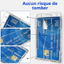 Teskyer 5 Pièces Porte Badge, Rigide, Plastique, Transparent, Pour Bureau, Bus, Pass, Vertical