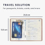 kwmobile Porte-Passeport Voyage - Étui à Rabat avec Fermeture Élastique - Protège-Passeport ou Carte d'Identité - Rouge-Blanc-Gr