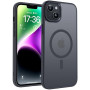 TOCOL Coque pour iPhone 14 Plus, Compatible avec MagSafe, Noir | Protection de Qualité Militaire, Résistant aux Rayures, Anti-Tr