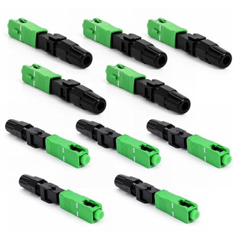 10 Connecteurs Rapides Fibre Optique SC/APC Monomode Sans Colle | Connecteur Fibre Optique FC Pour Raccordement FTTH, Connectiqu