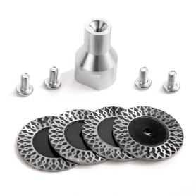 4pcs Lames Gravure Diamantées de 40mm, Mini-Lames de Scie Diamantées Qualité Supérieure avec Bride Filetée 5/8"-11 et 4 Vis pour